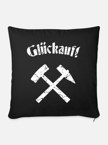 Glückauf - Sofakissenbezug 45 x 45 cm - Schwarz