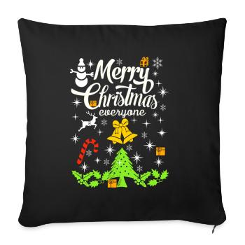 Merry Christmas, Merry Christmas, Merry Christmas - Sofa pillowcase 17,3'' x 17,3'' (45 x 45 cm) - black - Front