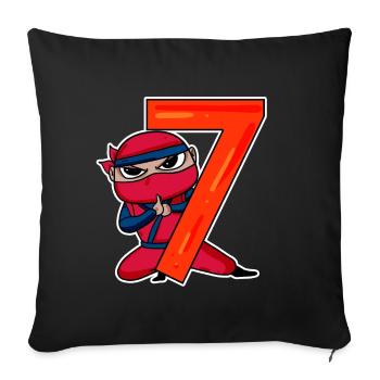 Son 7 years old Ninja - Sofa pillowcase 17,3'' x 17,3'' (45 x 45 cm) - black - Front