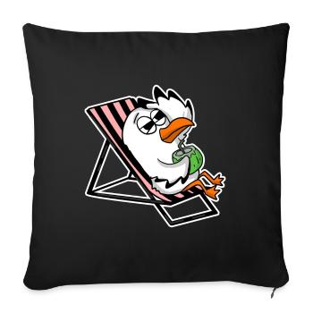 Seagull on the beach - Sofa pillowcase 17,3'' x 17,3'' (45 x 45 cm) - black - Front