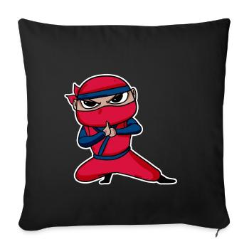 Ninja - Housse de coussin décorative 45 x 45 cm - noir - Devant