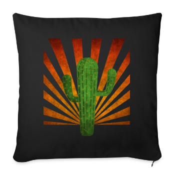 cactus - Sofa pillowcase 17,3'' x 17,3'' (45 x 45 cm) - black - Front