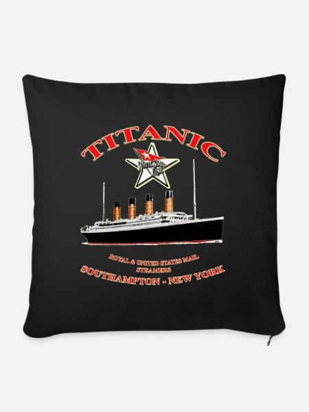TITANIC STAR KREATION Louis RUNEMBERG © Adagp - Sofakissenbezug 45 x 45 cm - Schwarz