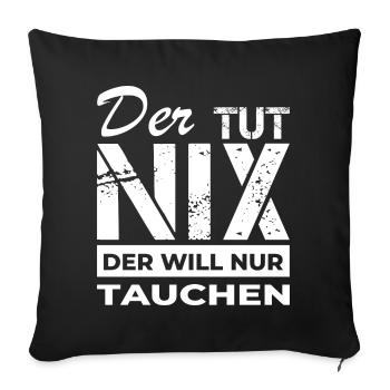 Tauchen - Taucher - Sofakissenbezug 45 x 45 cm - Schwarz - Vorne