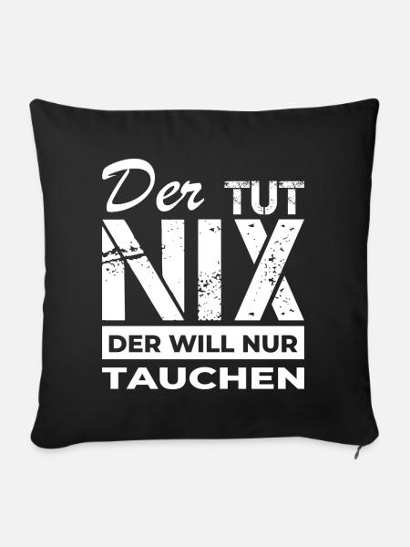 Tauchen - Taucher - Sofakissenbezug 45 x 45 cm - Schwarz