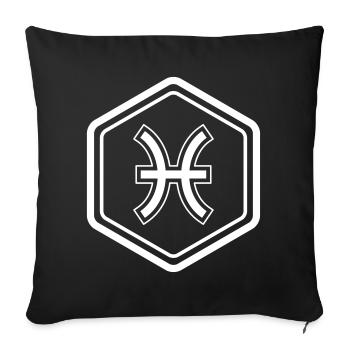 Sternzeichen Fische Symbol Hexagon Vektor - Sofakissenbezug 45 x 45 cm - Schwarz - Vorne