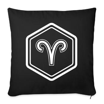 Sternzeichen Widder Symbol Hexagon Vektor - Sofakissenbezug 45 x 45 cm - Schwarz - Vorne