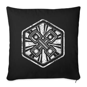 Hexagone cool avec piston pour tournevis fiers - Housse de coussin décorative 45 x 45 cm - noir - Devant