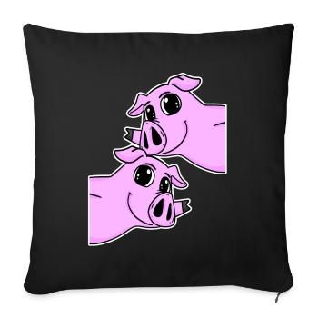 Cochons Cochons - Housse de coussin décorative 45 x 45 cm - noir - Devant