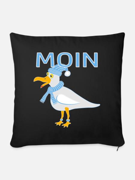 Lustige Möwe - Sofakissenbezug 45 x 45 cm - Schwarz