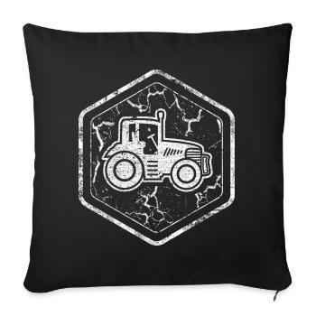 Symbol with tractor for proud farmers and farmers - Sofa pillowcase 17,3'' x 17,3'' (45 x 45 cm) - black - Front