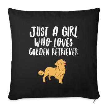 Golden Retriever Girl - Sofakissenbezug 45 x 45 cm - Schwarz - Vorne