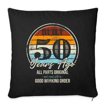 Fifty Years Ago All Parts Original - Sofa pillowcase 17,3'' x 17,3'' (45 x 45 cm) - black - Front
