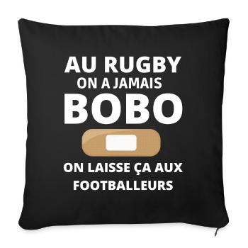rugby, rugby sport, rugby humour, rugbyman - Housse de coussin décorative 45 x 45 cm - noir - Devant
