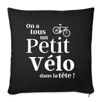 cyclisme, cyclisme sport, cyclisme humour - Housse de coussin décorative 45 x 45 cm - noir - Devant