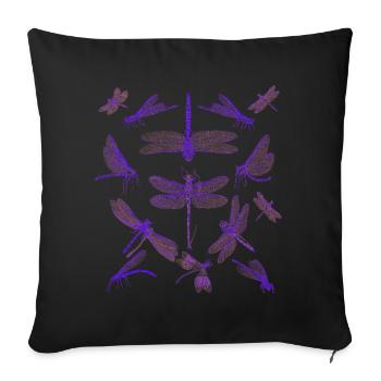 Libellen Insekten - Sofakissenbezug 45 x 45 cm - Schwarz - Vorne