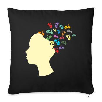 Scooter in the head - Sofa pillowcase 17,3'' x 17,3'' (45 x 45 cm) - black - Front