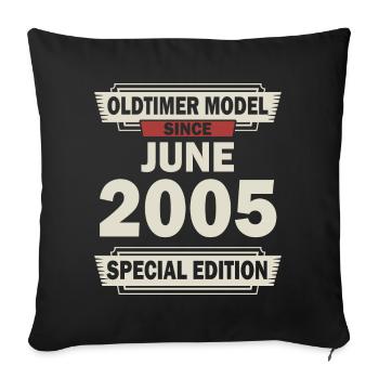 17ème Anniversaire Juin Vintage 2005 Idée Cadeau - Housse de coussin décorative 45 x 45 cm - noir - Devant
