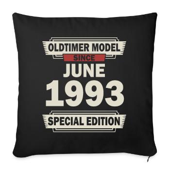 29. Geburtstag Juni Jahrgang 1993 Geschenkidee - Sofakissenbezug 45 x 45 cm - Schwarz - Vorne
