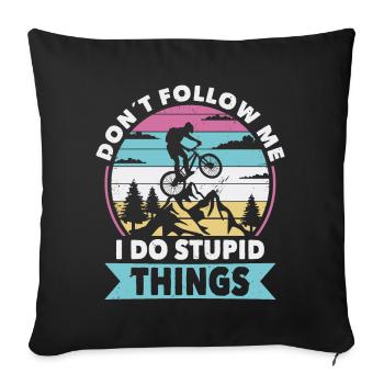 Don t follow me cycle - Sofa pillowcase 17,3'' x 17,3'' (45 x 45 cm) - black - Front