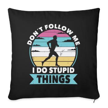 Don t follow me running - Sofa pillowcase 17,3'' x 17,3'' (45 x 45 cm) - black - Front