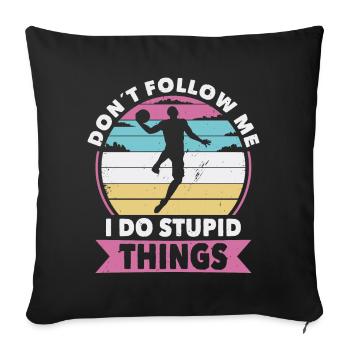 Don t follow me basketball - Sofa pillowcase 17,3'' x 17,3'' (45 x 45 cm) - black - Front