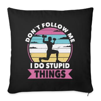 Do not follow Fitness - Sofa pillowcase 17,3'' x 17,3'' (45 x 45 cm) - black - Front