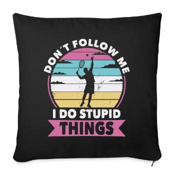 Don t follow me Tennis - Sofa pillowcase 17,3'' x 17,3'' (45 x 45 cm) - black - Front