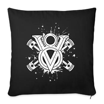 V8 cylinder engine design for muscle car fans - Sofa pillowcase 17,3'' x 17,3'' (45 x 45 cm) - black - Front