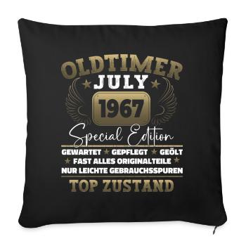 Oldtimer Juli 1967 55. Geburtstag Geschenk Herren - Sofakissenbezug 45 x 45 cm - Schwarz - Vorne