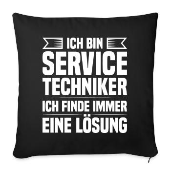 Servicetechniker Support Lösung Spruch Service - Sofakissenbezug 45 x 45 cm - Schwarz - Vorne