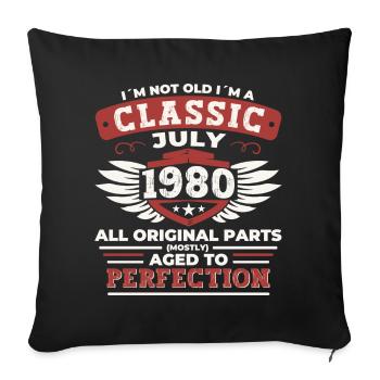 42ème Anniversaire Né 1980 Juillet Cadeaux Hommes - Housse de coussin décorative 45 x 45 cm - noir - Devant