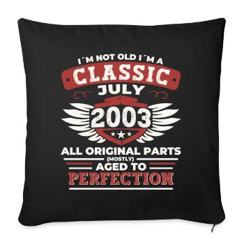19th Birthday Vintage 2003 July Gifts Men - Sofa pillowcase 17,3'' x 17,3'' (45 x 45 cm) - black - Front