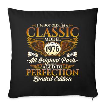 Born in 1976 Classic Birthday Gift Men - Sofa pillowcase 17,3'' x 17,3'' (45 x 45 cm) - black - Front