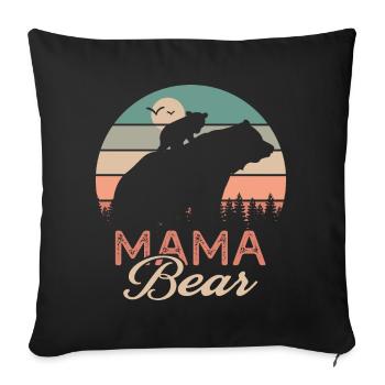 mama bear gift t shirt mom bear mama - Sofa pillowcase 17,3'' x 17,3'' (45 x 45 cm) - black - Front