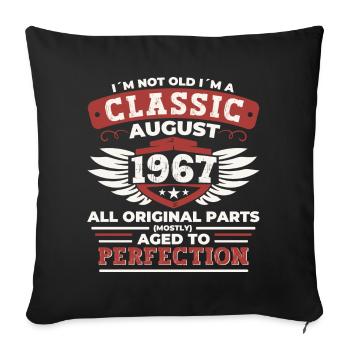 Born in 1967 Classic Birthday Gift August - Sofa pillowcase 17,3'' x 17,3'' (45 x 45 cm) - black - Front