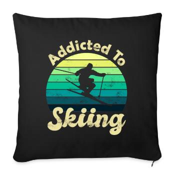 Skiing Skier Skier Ski - Sofa pillowcase 17,3'' x 17,3'' (45 x 45 cm) - black - Front