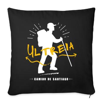 Ultreïa, camino de Santiago ! - Housse de coussin décorative 45 x 45 cm - noir - Devant