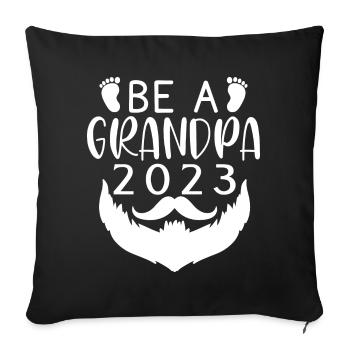 Futur grand-père 2023, 2023 Je serai grand-père, 2023 grand-père - Housse de coussin décorative 45 x 45 cm - noir - Devant