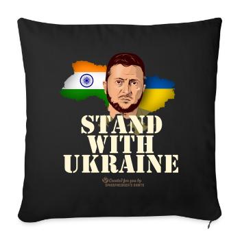 Ukraine India - Sofa pillowcase 17,3'' x 17,3'' (45 x 45 cm) - black - Front