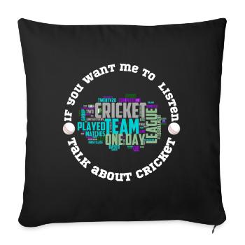 Cricket Team Word Cloud OneDay Layout - Sofa pillowcase 17,3'' x 17,3'' (45 x 45 cm) - black - Front