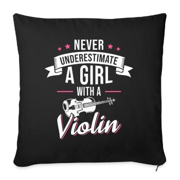 Violoniste Violoniste Violoniste Violoniste - Housse de coussin décorative 45 x 45 cm - noir - Devant