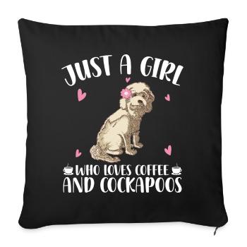 Cockapoo Girls - Housse de coussin décorative 45 x 45 cm - noir - Devant