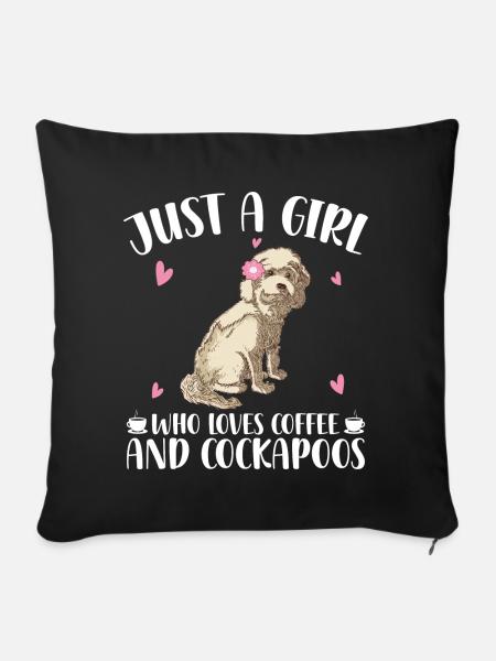 Cockapoo Mädchen - Sofakissenbezug 45 x 45 cm - Schwarz