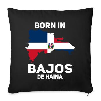 République dominicaine - Housse de coussin décorative 45 x 45 cm - noir - Devant