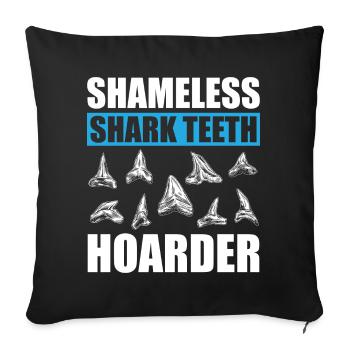 Collecte de dents de requin - Housse de coussin décorative 45 x 45 cm - noir - Devant