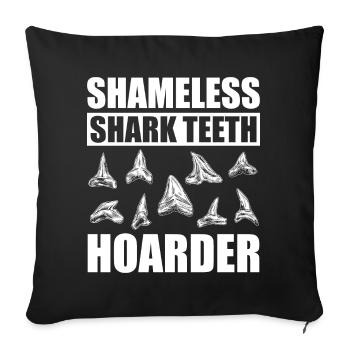 Collecting fossilized shark teeth | Gifts - Sofa pillowcase 17,3'' x 17,3'' (45 x 45 cm) - black - Front