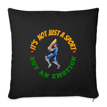 Cricket Leidenschaft – Mehr als Sport - Sofakissenbezug 45 x 45 cm - Schwarz - Vorne