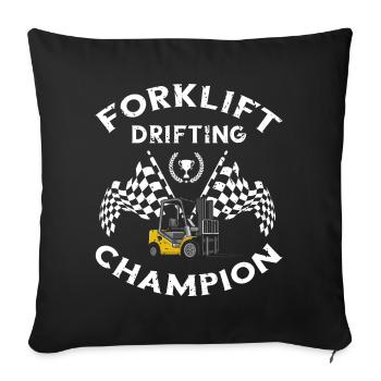 Forklift operator and forklift driver - Sofa pillowcase 17,3'' x 17,3'' (45 x 45 cm) - black - Front