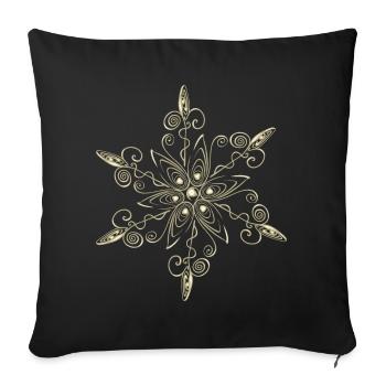 Cristal de glace Snowflake Star - Housse de coussin décorative 45 x 45 cm - noir - Devant